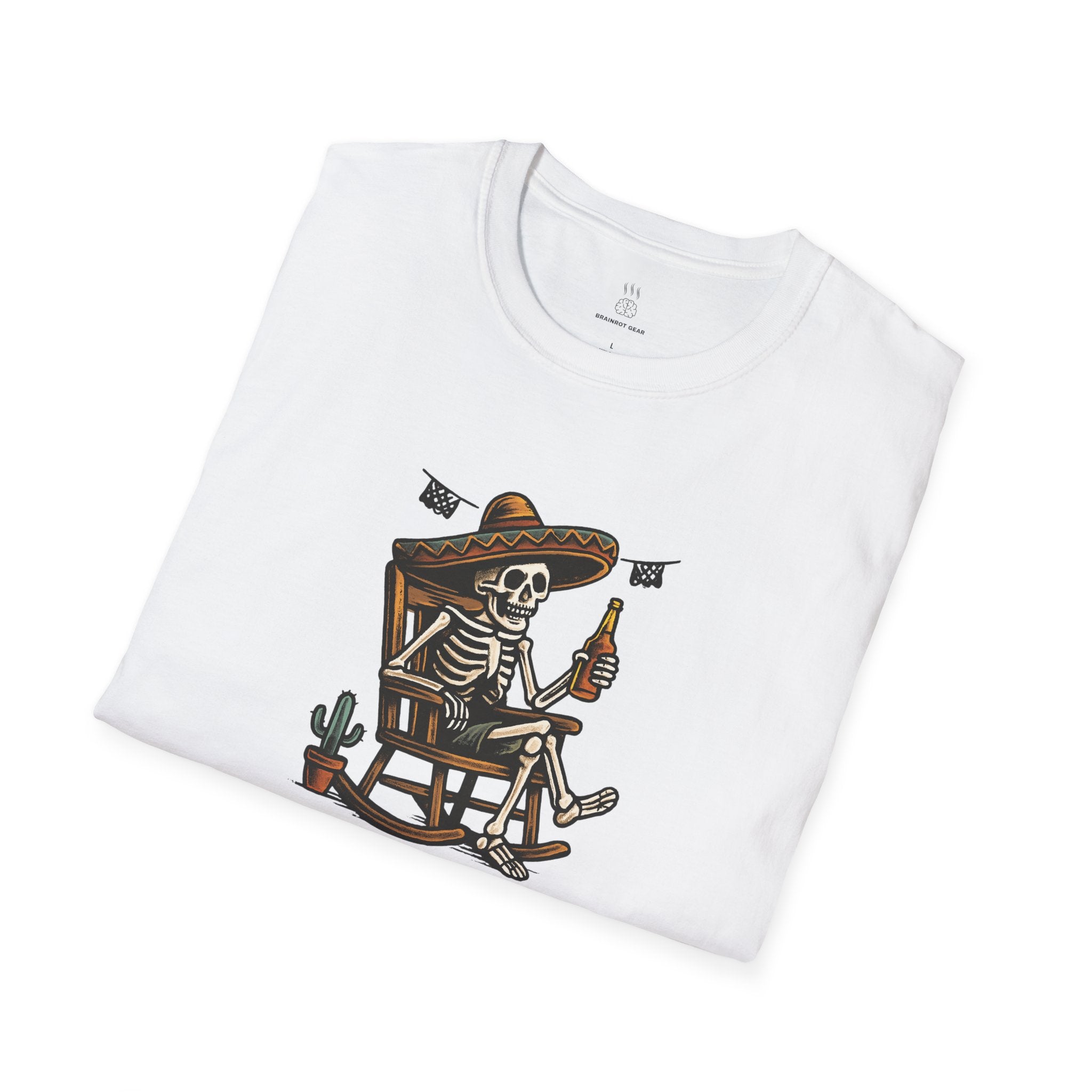Funny Mexican Skeleton T-Shirt, Halloween Tee, Unisex Softstyle Graphic Shirt, Halloween Costume Top, Unique Gift for Friends