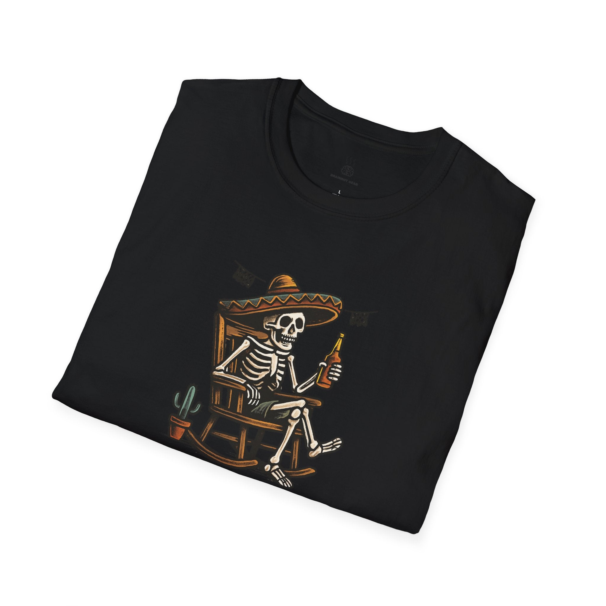 Funny Mexican Skeleton T-Shirt, Halloween Tee, Unisex Softstyle Graphic Shirt, Halloween Costume Top, Unique Gift for Friends