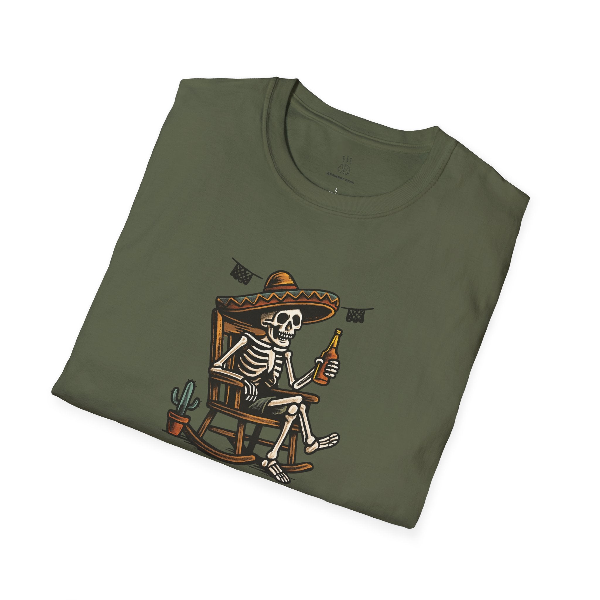 Funny Mexican Skeleton T-Shirt, Halloween Tee, Unisex Softstyle Graphic Shirt, Halloween Costume Top, Unique Gift for Friends