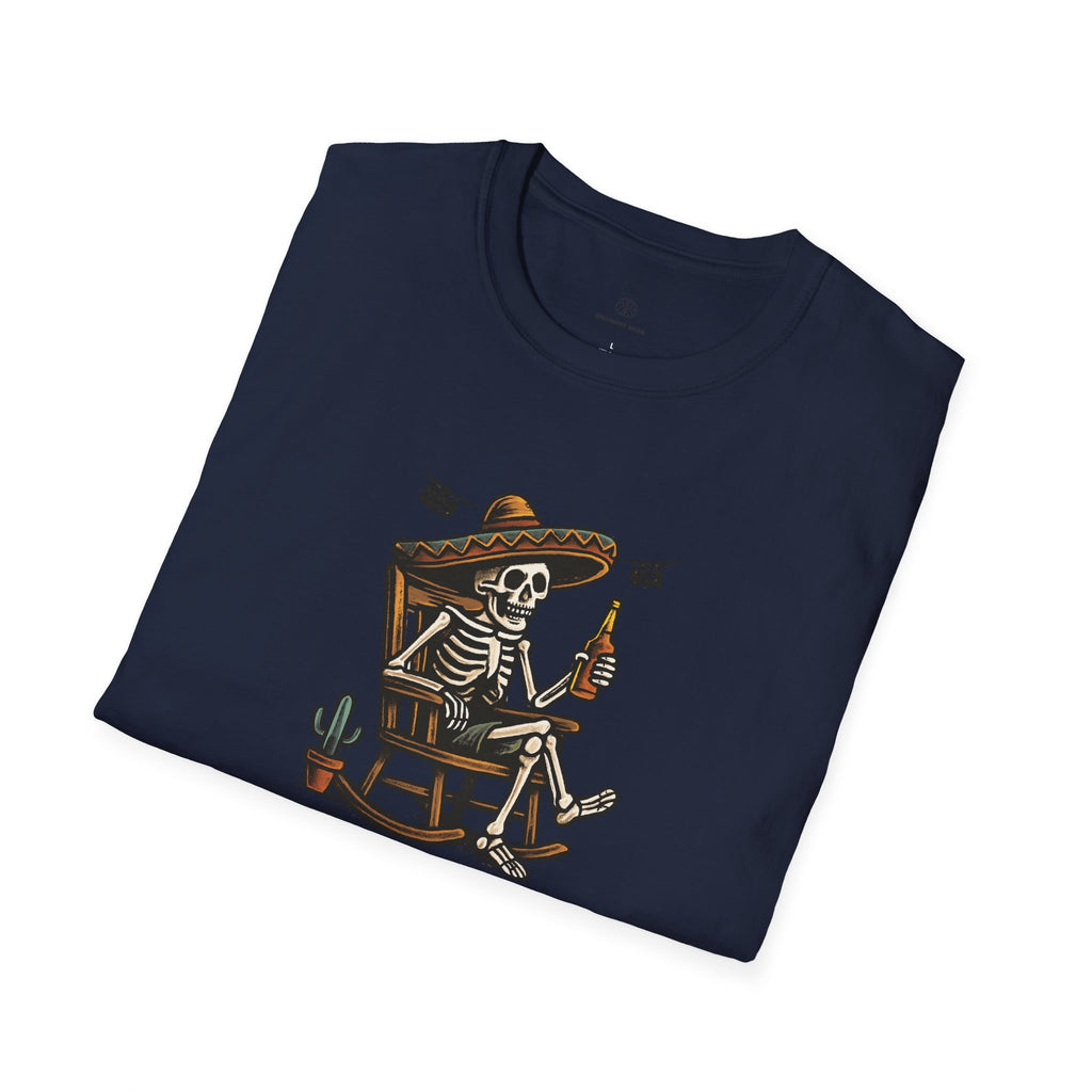Funny Mexican Skeleton T-Shirt, Halloween Tee, Unisex Softstyle Graphic Shirt, Halloween Costume Top, Unique Gift for Friends